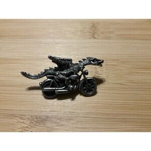 Mark Elliott Schwabe 1990’s Dragon On A Motorcycle, Pewter Lapel Pin
